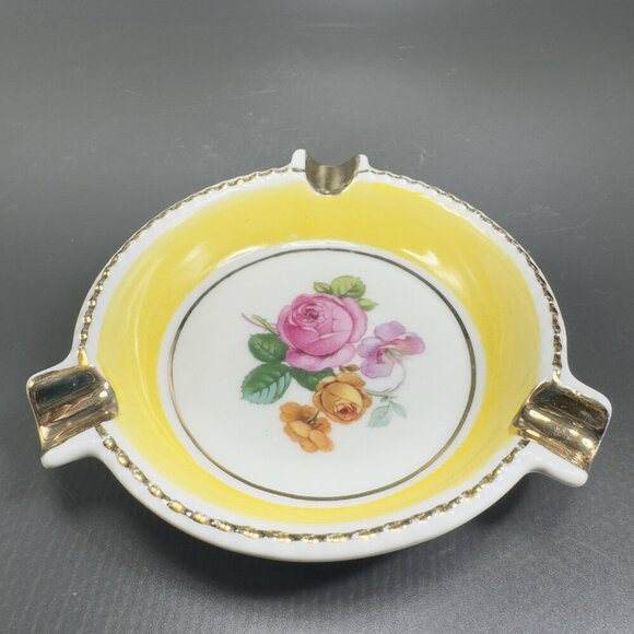Vintage Schumann Arzberg Germany Dish Ashtray With An Antique Floral Design VTG - Picture 9 of 13